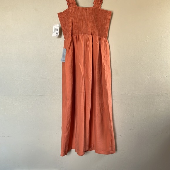 NWT - Orange NSR Smocked Sleeveless Midi Sundress - Sz Small - Picture 15 of 16